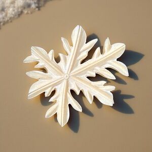 Papaya hand carved resin brooch Hawaiian